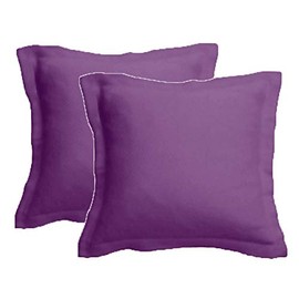 Gyulin Pack of 2 100% Cotton 300 Thread Count European Square Pillow Shams Envelope Style Pillow Cover Pillowcase Pillow Protector Cushion Cover Non Zippered Only Cover No Insert 60x60CM Purple
