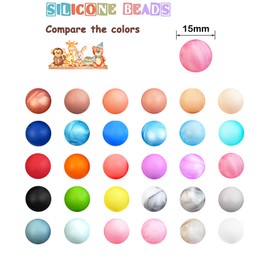 abalorio de silicona de 15 mm para manualidades, collar, pulsera, abalorio a granel, jade blanco + morado oscuro, accesorio para manualidades, juego de joyas
