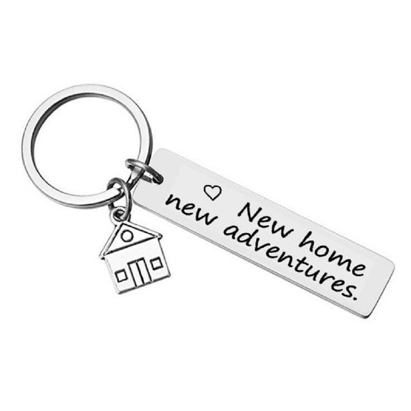 CMJ New Home New Adventures Rectangle Key Ring House Warming