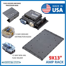 12 Volt ABS Car Stereo Amp Rack/Amp Holder Car Audio Accessory Ground-Shaker