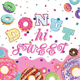 OXYLIPO 120Pcs Doughnuts Paper Napkins Doughnuts Colorful Disposable Lunch Dinner Paper Napkin Set Doughnuts Tableware Birthday Baby Shower Party Supplies,6.5 * 6.5 Inch 6