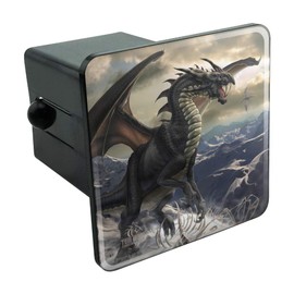 Graphics and More Rogue Dragon Winter Mountain Top Tow Trailer Hitch Cover Plug Insert