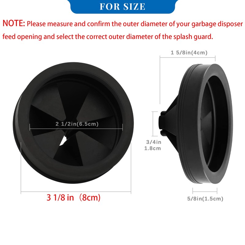 2 PCS Garbage Disposal Splash Guard Collar Sink Baffle, Food