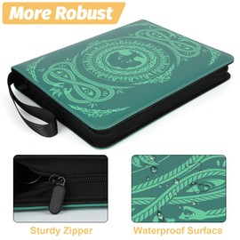 MTGPRO 9-Pocket Card Binder for MTG,720 Double Sided Pocket PU Trading Collection Binder,Premium Collector Card Album for MTG,TCG,Yugioh,Game Cards(Green)