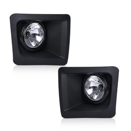 G-PLUS Front Bumper Fog Lights w/Bulbs Compatible with GMC Sierra 1500 Models Only 2014-2015,Clear lens Black Housing GM1038169, GM1039169,22902334,22902335 Factory Style