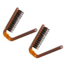 Healeved 2pcs Portable Folding Hair Comb Compact Bristle Travel Hair Brush for Men Women for Styling Go Use Conveniently Fits Pockets Bags