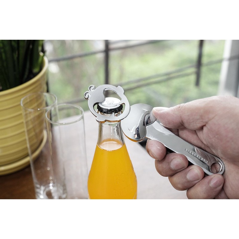 Kikkerland BO21 Bottle Opener Monkey King, Chrome, Silver