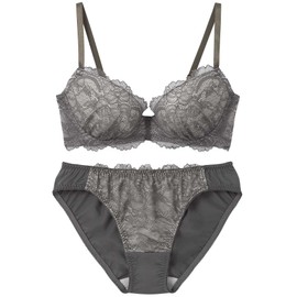 AMPHI BBJ201 Women's Bra and Panties Set, Support to Make Breasts Look Round, A Cup Included, Top and Bottom Set, KA
