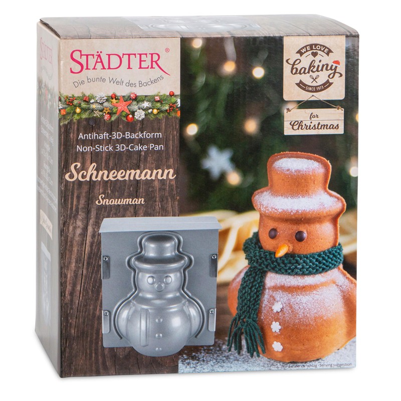 Städter 661820 Snowman 3D Baking Tin Metal 19 x 21