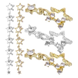 Ipetboom Star Charm Nail Decor Pcs Metal Nail Charms Rhinestone Adornments for Manicure