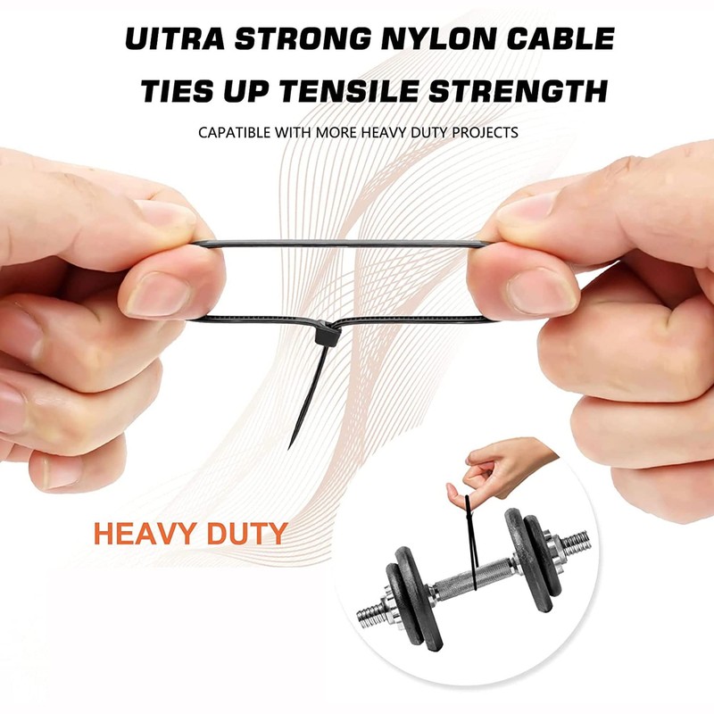 100 Sliver Plastic Cable Ties, 3 Different Sized Tie Wraps,