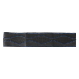 Funda de Cuero para Volante de 38 Cm y 15 Pulgadas, Costura a Mano en Relieve con Aguja e Hilo, Kit de Funda de Cuero Universal para Volante F 150 Encaje Azul para Camión (Azul Negro)