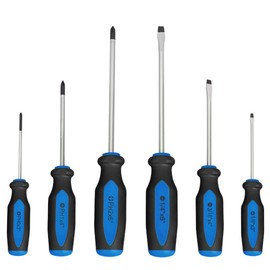Magnetic Screwdrivers Set, 6 Pieces Slotted & Phillips Screwdriver with Permanent Magnetic Tips, Ergonomic Comfortable Handle,Rust Resistant Heavy Duty DIY Hand Tool Kit for Craftsman Repairing, Blue