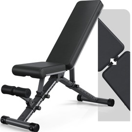 LINBOLUSA Fitness Revolution Bench - 800lbs Capacity, Adjusts for Incline, Decline, and Flat Workouts, Fully Upright Backrest, Ergonomic Seat Cushion