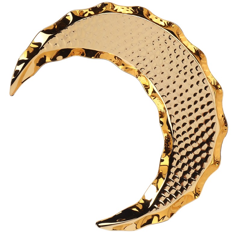 Serving Platter Zinc Alloy Fruit Plate Contemporary HalfMoon Shape Tableware