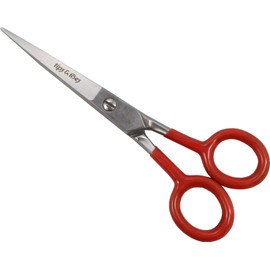 Scissors-Hair Cutting/Hairdressing/Barber Salon/Hairdressers Stainless Steel Scissors for Men Women and Children - Professional Super Cut- PVC Grip- Stainless Steel-Light Weight-14cm (Red PVC Grip)
