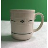 Longaberger Pottery Woven Traditions Heritage Green Mug, USA 4.25”
