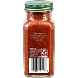 Simply Organic Smoked Paprika, 2.72 Ounce, Oak Wood Smoked & Ground Spanish Paprika, Deep Smokey Flavor, Kosher