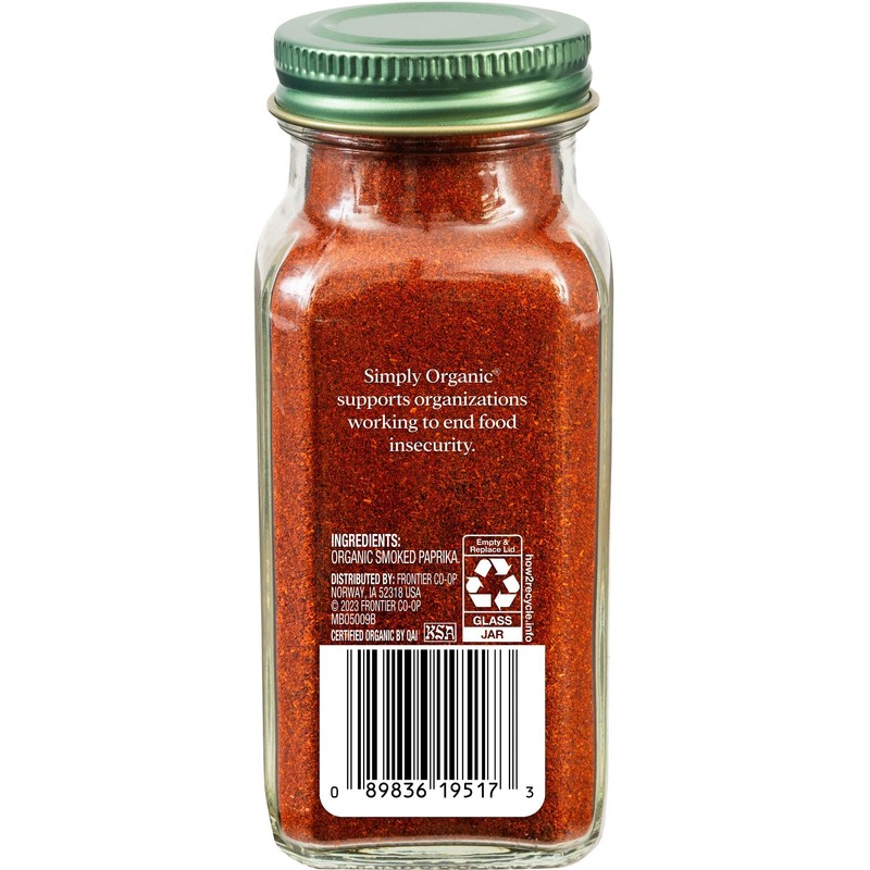 Simply Organic Smoked Paprika, 2.72 Ounce, Oak Wood Smoked &