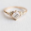 Exquisite Ring Square Morganite Engagement Ring Diamond Wedding Ring 14k