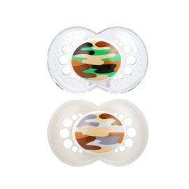 MAM My Little Farm Pacifier (2 pack, 1 Sterilizing Pacifier Case), Pacifiers 16 Plus Months, Unisex Baby Pacifier, Best Pacifiers for Breastfed Babies, Sterilizing Storage Case, White