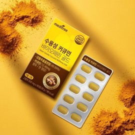 Meditree 메디트리 수용성 커큐민 바이오페린 1박스 (60정) 2개월분 Meditree Water-Soluble Curcumin with Bioperine 1 Box (60 Tablets) 2-Month Supply