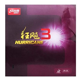 DHS Hurricane 3 Table Tennis Rubber Sheet Ping Pong Rubber (Red, 2.15)