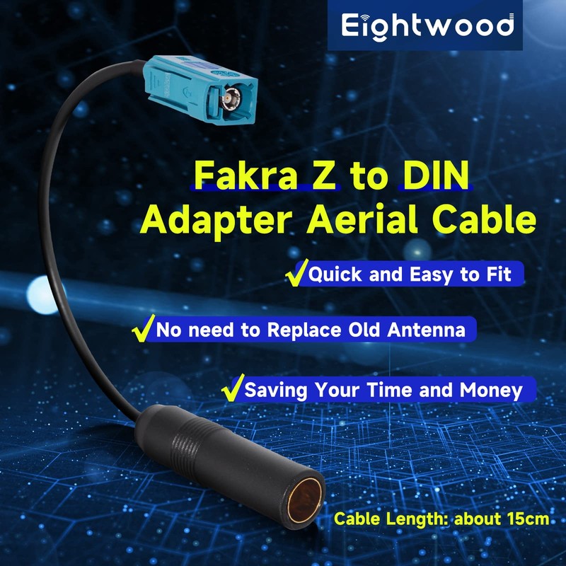 Eightwood Car Radio Antenna Cable Fakra Z Male to Motorola