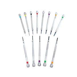 13Pcs Micro Watch Screwdriver Set,0.6-2.0 mm Professional Screwdriver Set Kits with 13Pcs Additional Replacement Tips for Watch,Eyeglass,Jewelry and Electronics Repair