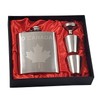 Canada 7 oz Flask Gift Set with Maple Leaf Engraved