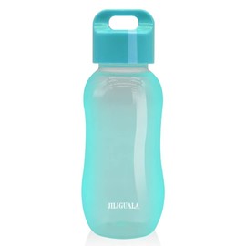 JILIGUALA Plastic Coffee Travel Mugs Water Bottle Sports Water Bottle Cup for Milk, Coffee, Tea, Juice Size 350ml (12oz), Blue Pack of 1