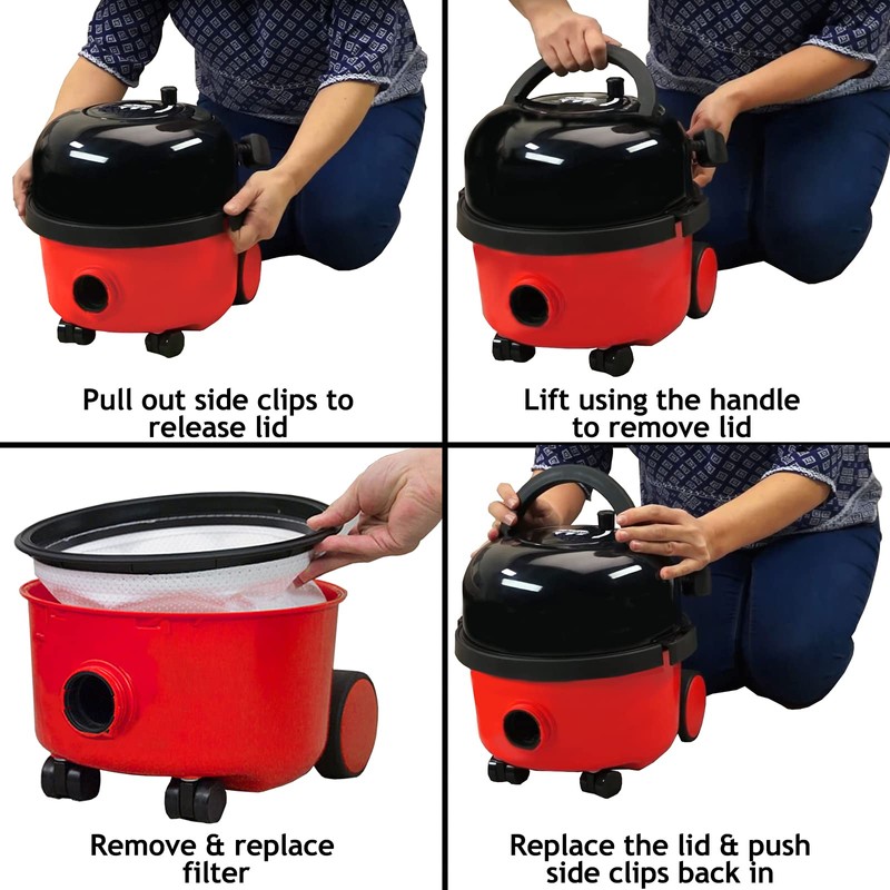 Spares2go 30cm Microfibre Cloth Round Filter For Numatic Henry Hetty