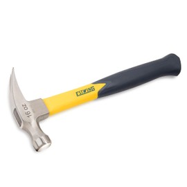 Estwing Sure Strike Hammer - 16 oz Straight Rip Claw with Fiberglass Handle & No-Slip Cushion Grip - MRF16S