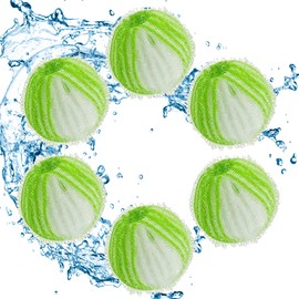 deegbbyi 6 Stücke Tierhaarentferner Waschmaschine, Katzenhaarentferner Waschmaschine, Entfernt Tierhaare, Wiederverwendbar Fusselbälle für Wäschetrockner und Waschautomat(Grün)