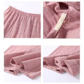 SISOFTLY Jinbei Women's Top and Bottom Set, Mother's Day Gift, Stylish, Shijira Weave, Cool, Women's, Pajamas, Room Wear, Jinbei, M, L, XL, Plain Work Wear, Loungewear, Relaxing Wear, Pink, XL