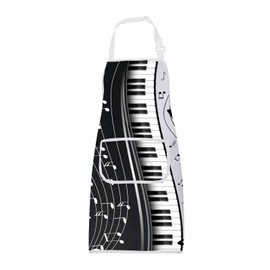 ENSIANTH Piano Apron Gifts for Piano Players Piano Gifts for Music Lovers Kitchen Chef Cooking BBQ Grill Apron with Pocket (Piano Apron)