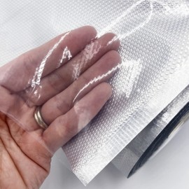 FoodVacBags 8" X 50' Metallic & Clear Embossed Vacuum Seal Roll Bag, Commercial Grade, Make Own Size, Food Storage, Display (8" x 50')