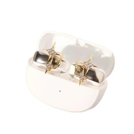 Clip on earbuds jewelry，Rhinestone spakling earring headphones for women，Bose ultra open earbuds accessories, One Size, Brass Zircon, Cubic Zirconia