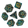 Cusdie 7Pcs/Set Dragon Pattern DND Dice Set D&D Polyhedral Dice