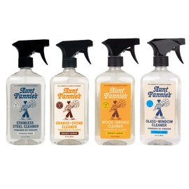 Aunt Fannie's Cleaning Spray Variety Pack, Includes Stainless Steel Spray, Granite & Stone Spray, Glass & Window Spray, and Wood Spray, 16.9 oz each, Pack of 4