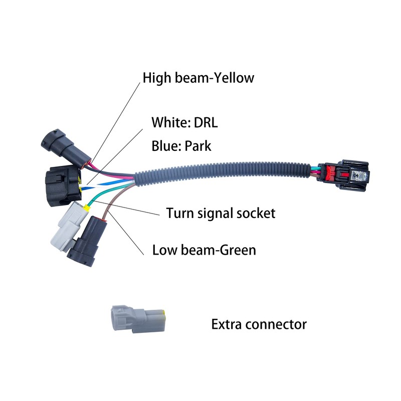 Sheisor Upgrading LED Headlight Conversion Harness, Upgrade Headlamp Wire Harness