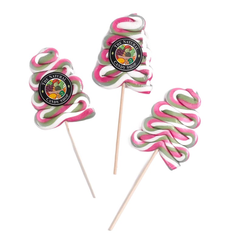 The Natural Candy Shop Christmas Tree Swirl Lollipop, 85g