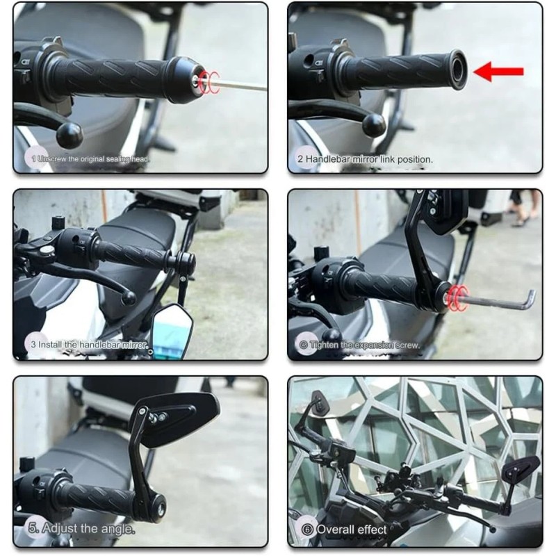 GOODFITMENT Motorcycle Folding 7/8" Bar End Side Mirrors For Harley