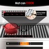 KitchenRaku Checkered Large Induction Cooktop Protector Mat with Plastic Bowl