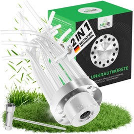 GARDCORE® 2-in-1 Weed Brush Cutter [Mowing & Plaster Cleaning | Includes 30 m Thread] Wild Herb Brush for Brush Cutter Accessories | Joint Brush Weeds | Trimmer Head (from 1.2 HP)