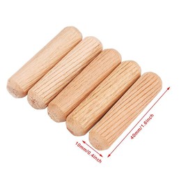 M10 Furniture Dowels Wood Dowel Pins Cross Grain 100Pcs M10 x 40mm