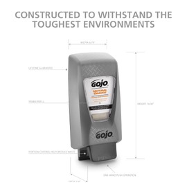 GOJO PRO TDX 2000 Push-Style Hand Soap Dispenser, Gray, for 2000 mL GOJO PRO TDX Heavy Hand Cleaner or Soap Refills (Pack of 1) - 7200-01