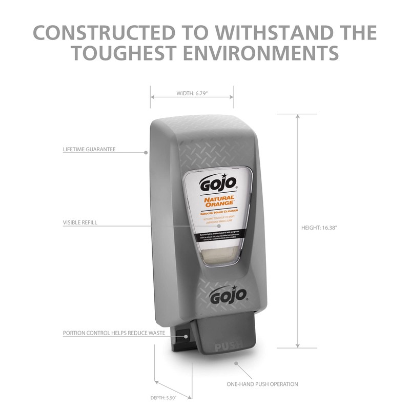 GOJO PRO TDX 2000 Push-Style Hand Soap Dispenser, Gray, for