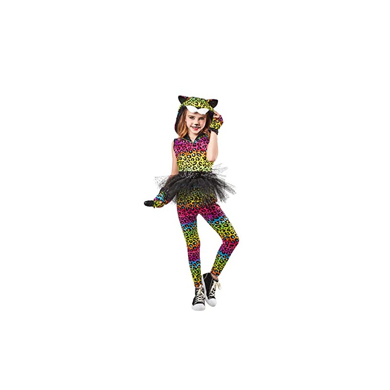 Rubies Girl's Forum Neon Leopard Costume for Themed Parties and