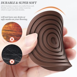 Furniture Coasters Caster Cups Furniture Leg Protectors 2.5 Inch 4pcs Brown Rubber Pads no Slip - for Hardwood Floors